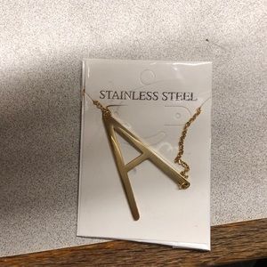 Stainless steel letter “A” necklace